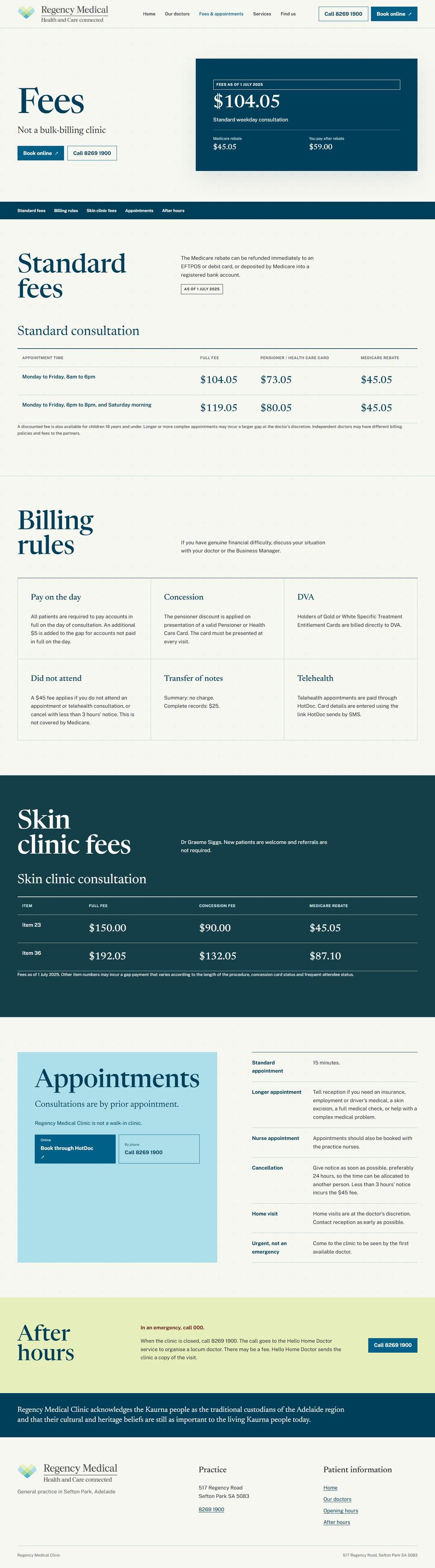 Option A, Fees page, full length, laptop