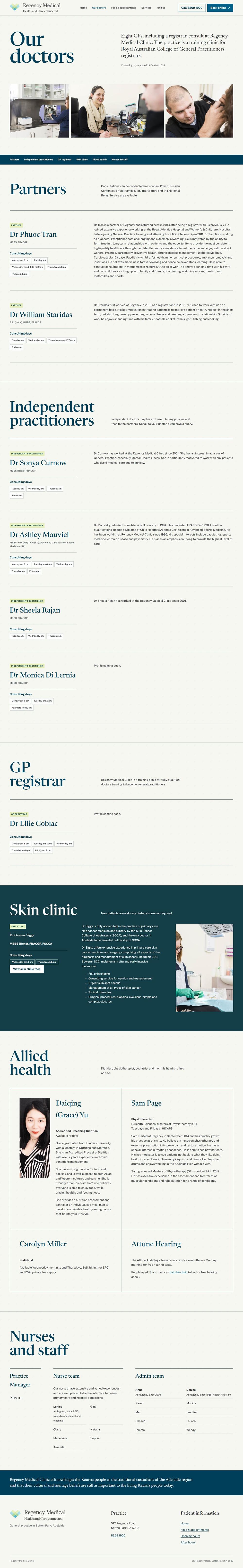 Option A, Our doctors page, full length, laptop