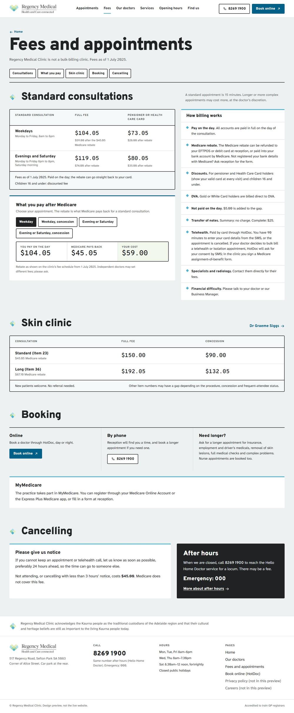 Option B, Fees page, full length, laptop