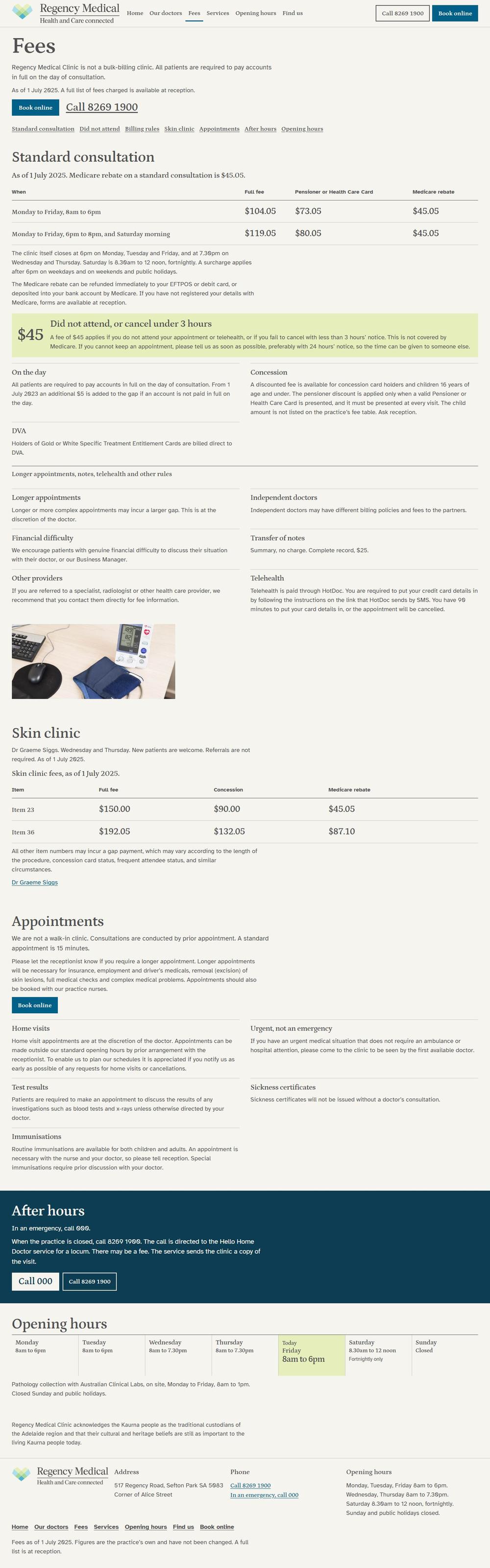 Option C, Fees page, full length, laptop