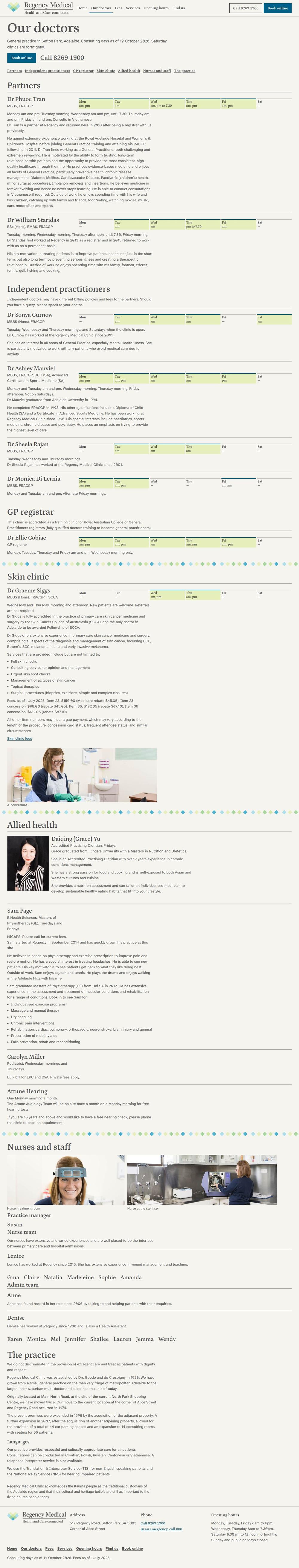 Option C, Our doctors page, full length, laptop